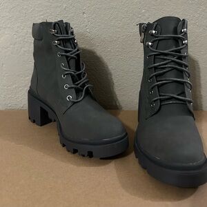 Shoe Dazzle Charcoal Combat Boots